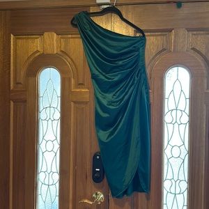 Green formal off the shoulder dress